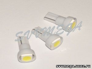 Лампа автомобильная светодиодная LED-L0103 белого цвета с цоколем T5 установка в бутово